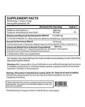 Pre Workout Grape Kool Supplement (20 Sv)