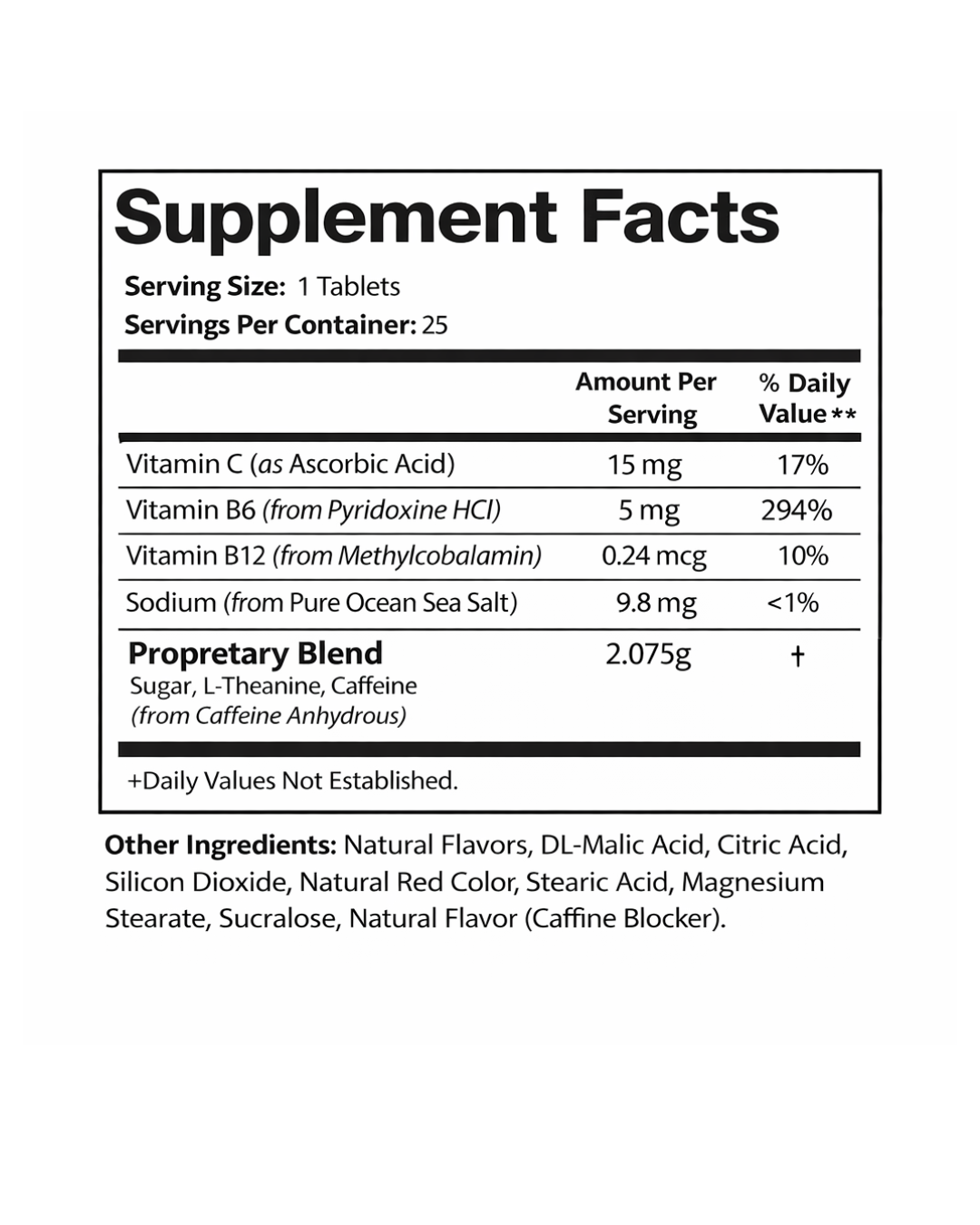 CHEWABLE ENERGY TABLETS (25 Tablets)