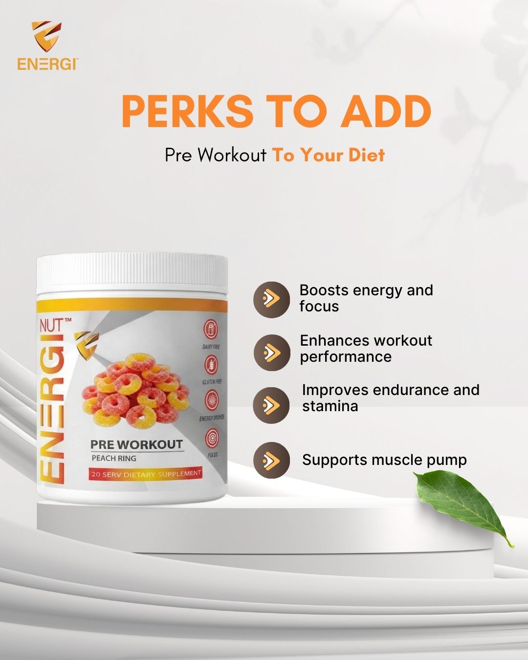 Pre Workout Peach Ring Supplement (20 Sv)