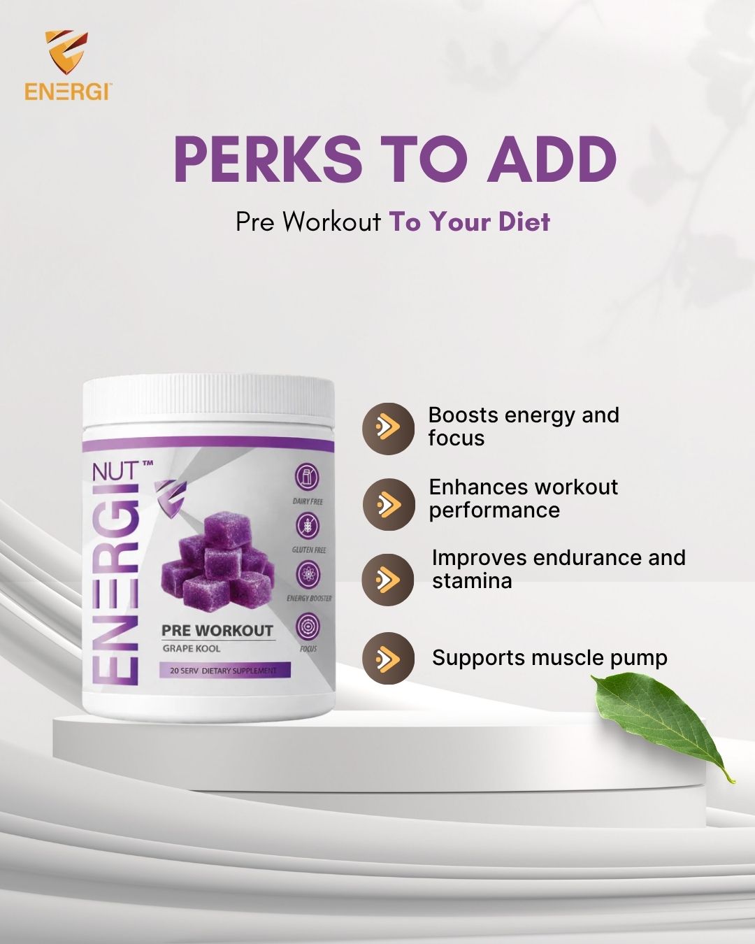 Pre Workout Grape Kool Supplement (20 Sv)