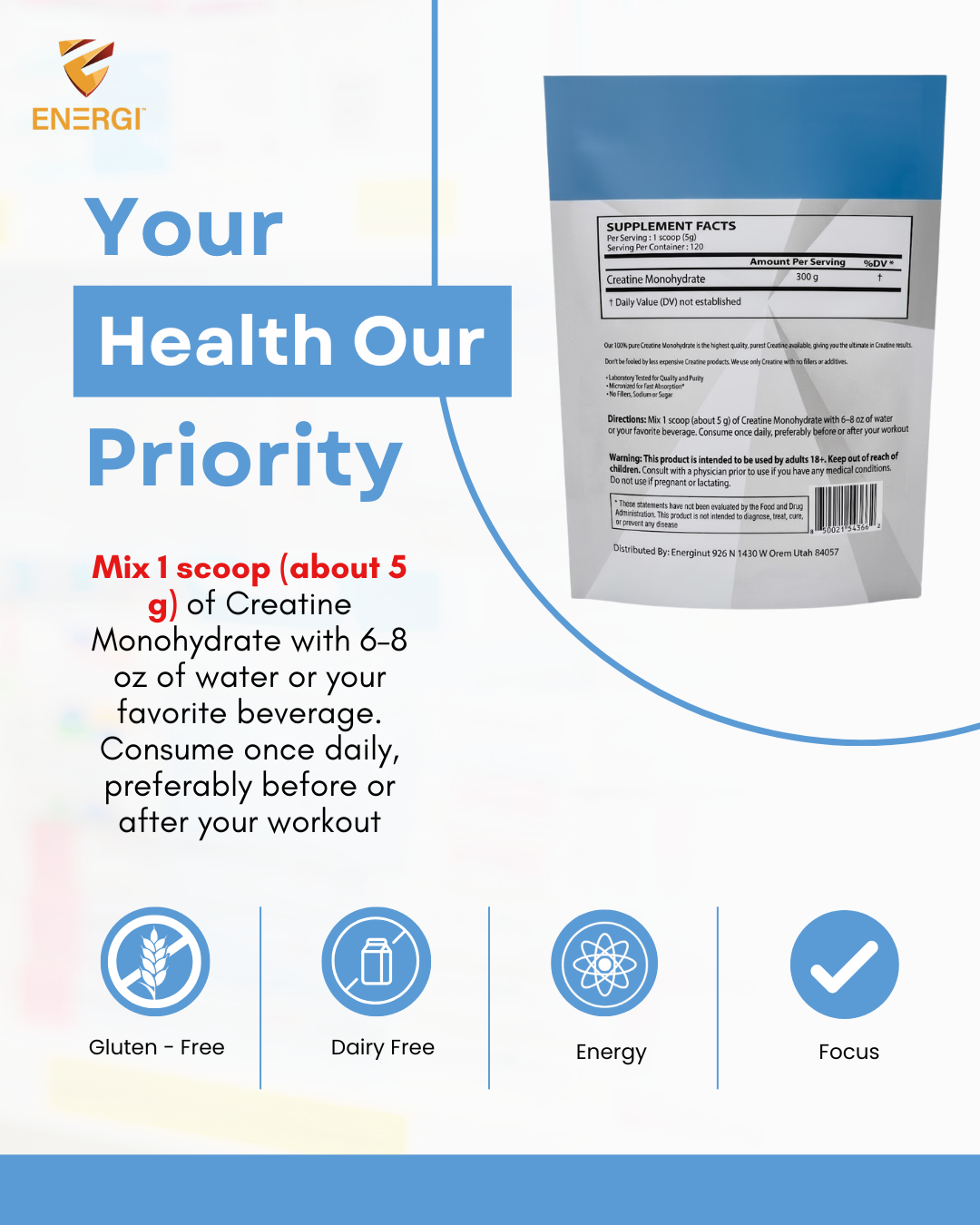 Creatine Monohydrate Supplement (300 g)