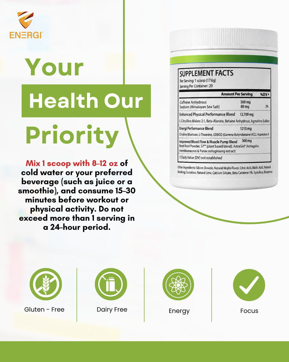 Pre Workout Mojito Candy Supplement (20 Sv)