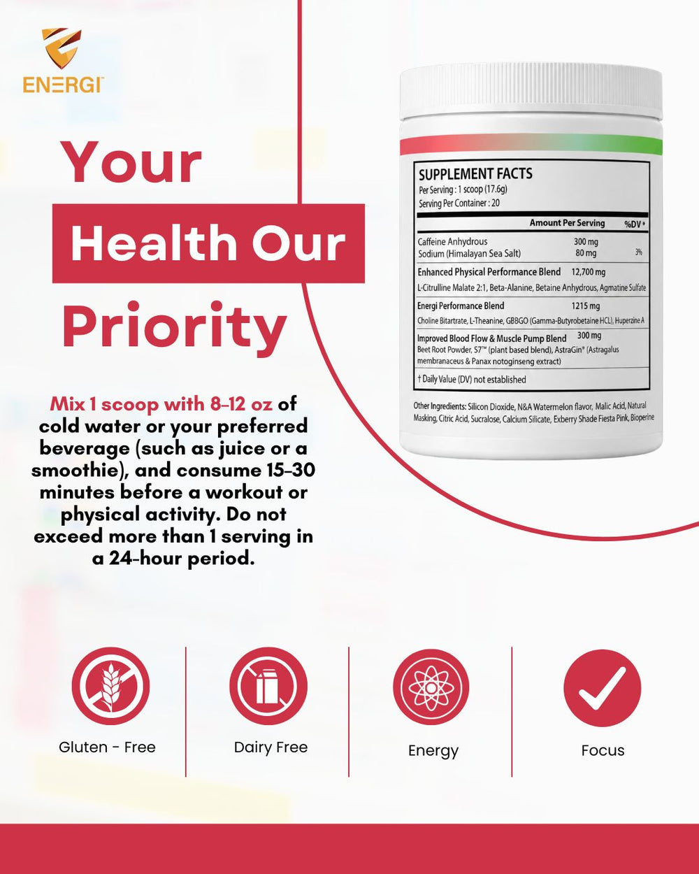 Pre Workout Jolly Watermelon Supplement (20 Sv)