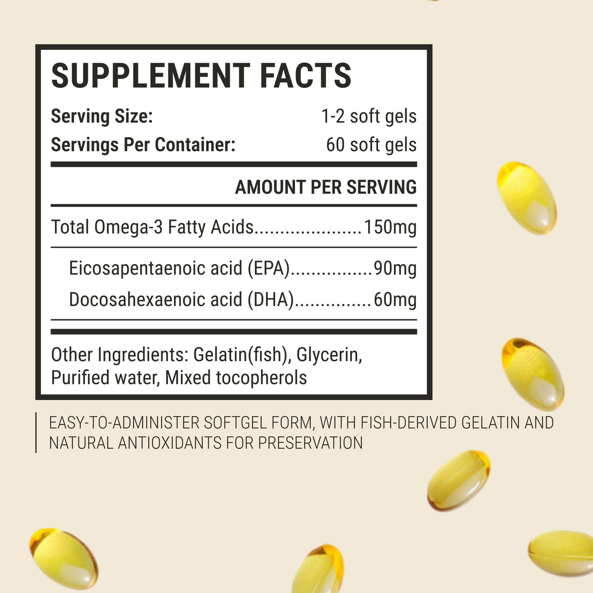 Peppy Pup Omega-3 KD Oil Capsules for Pets (60 SOFT GELS)